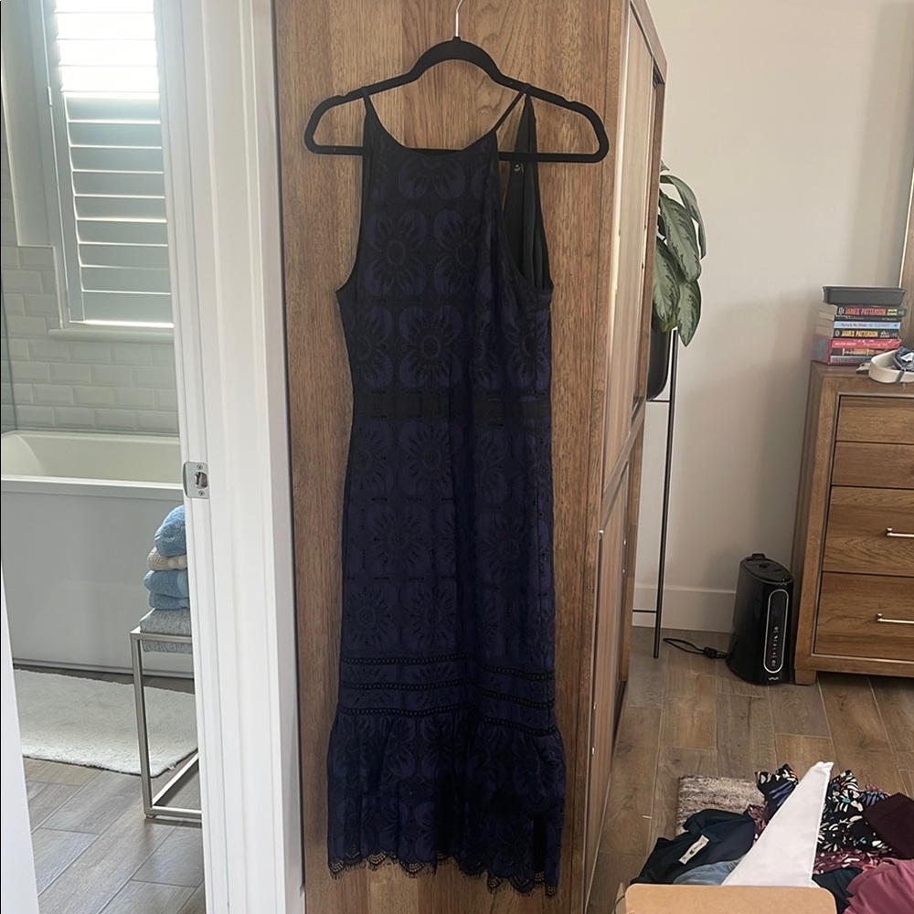 Banana Republic Blue Sheath Halter Dress